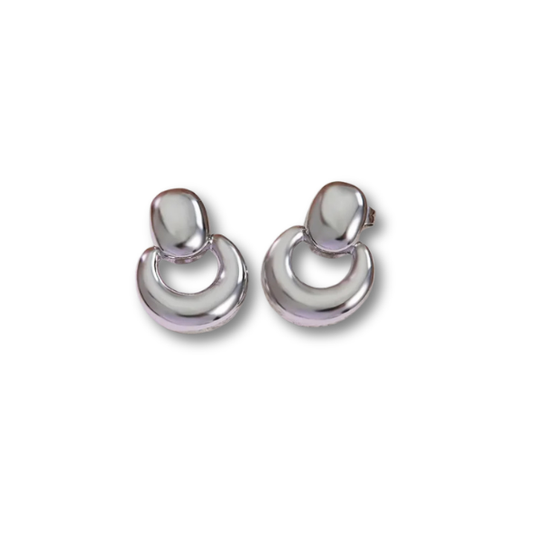 Aretes bola y círculo mini plateado