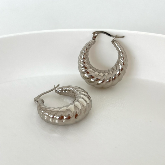 Hoops chuncky plateadas