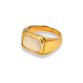 Anillo chunky cuadrado blanco