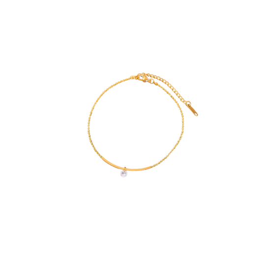 Tobillera con zirconias colgante