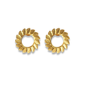 Aretes de círculo con hojas