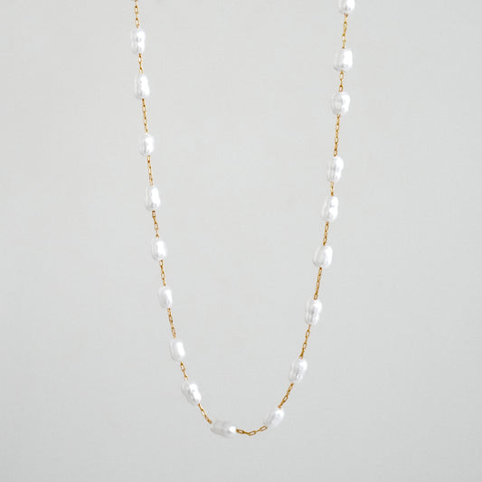 Cadena tipo chocker perlas de río