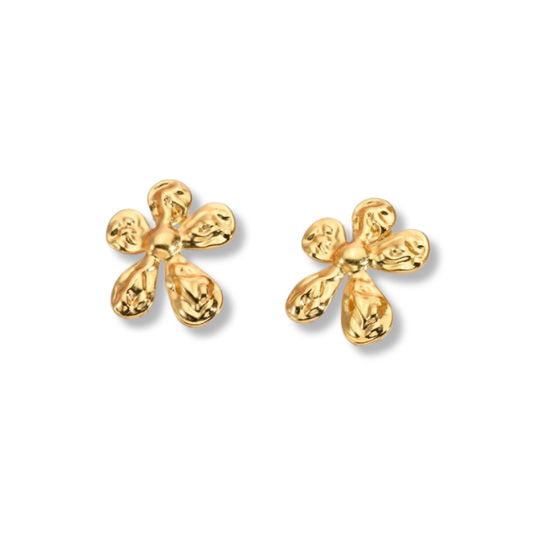 Aretes de flor con textura