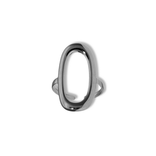 Anillo ovalo plateado