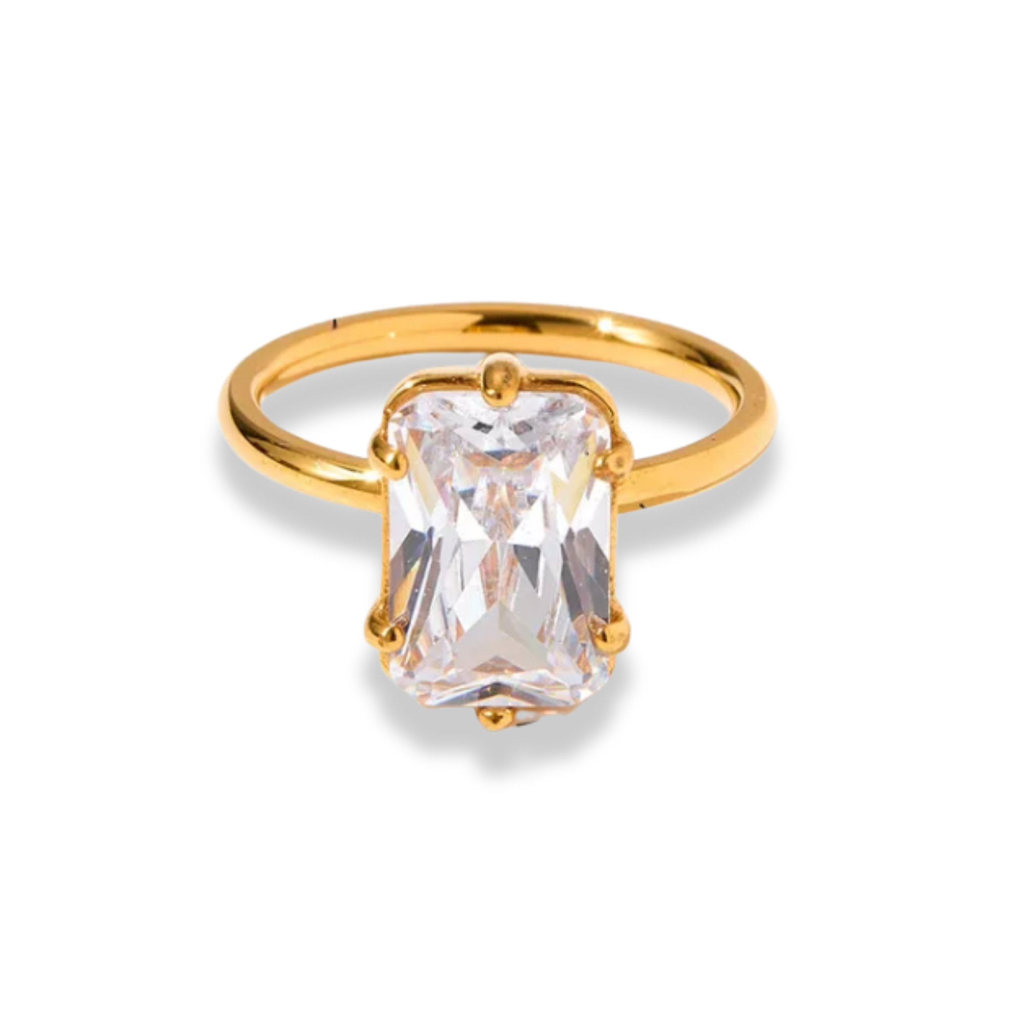 Anillo estilo compromiso cuadrado