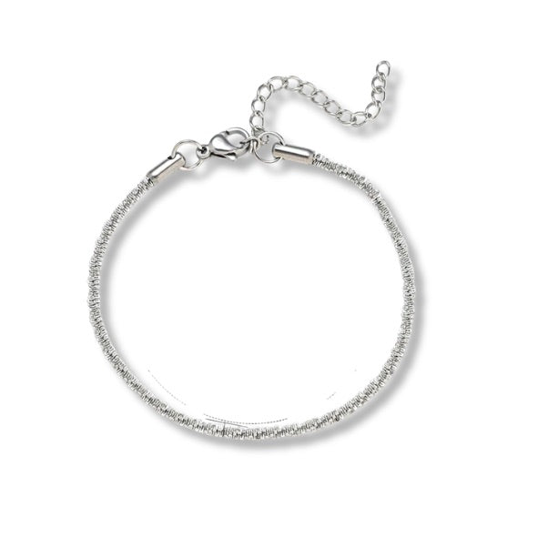Pulsera textura plateada
