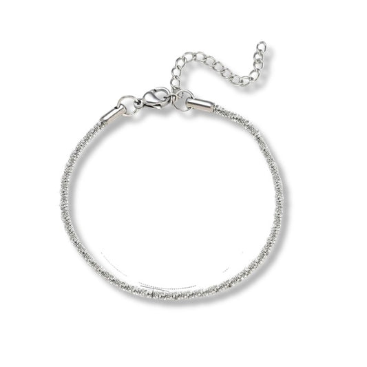 Pulsera textura plateada