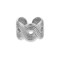 Anillo curvas cruzadas plateadas