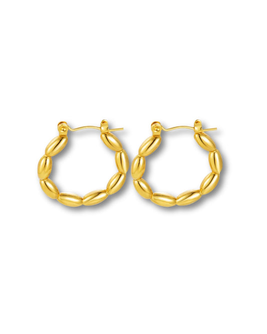 Arracadas basicas esferas alargadas