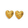 Aretes de corazon texrturizado