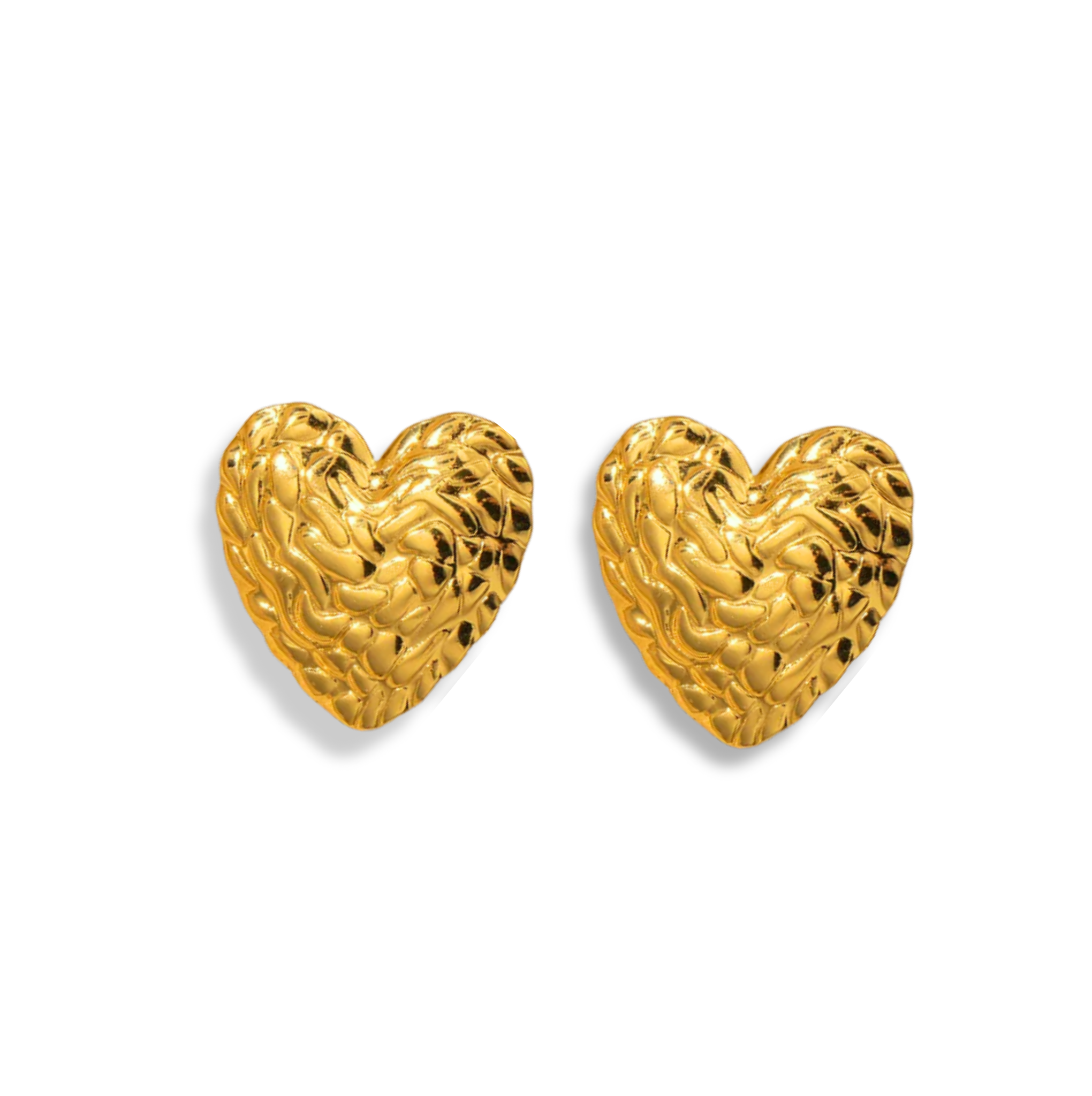 Aretes de corazon texrturizado