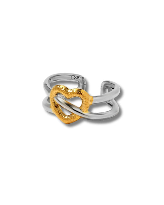 Anillo bicolor con corazón