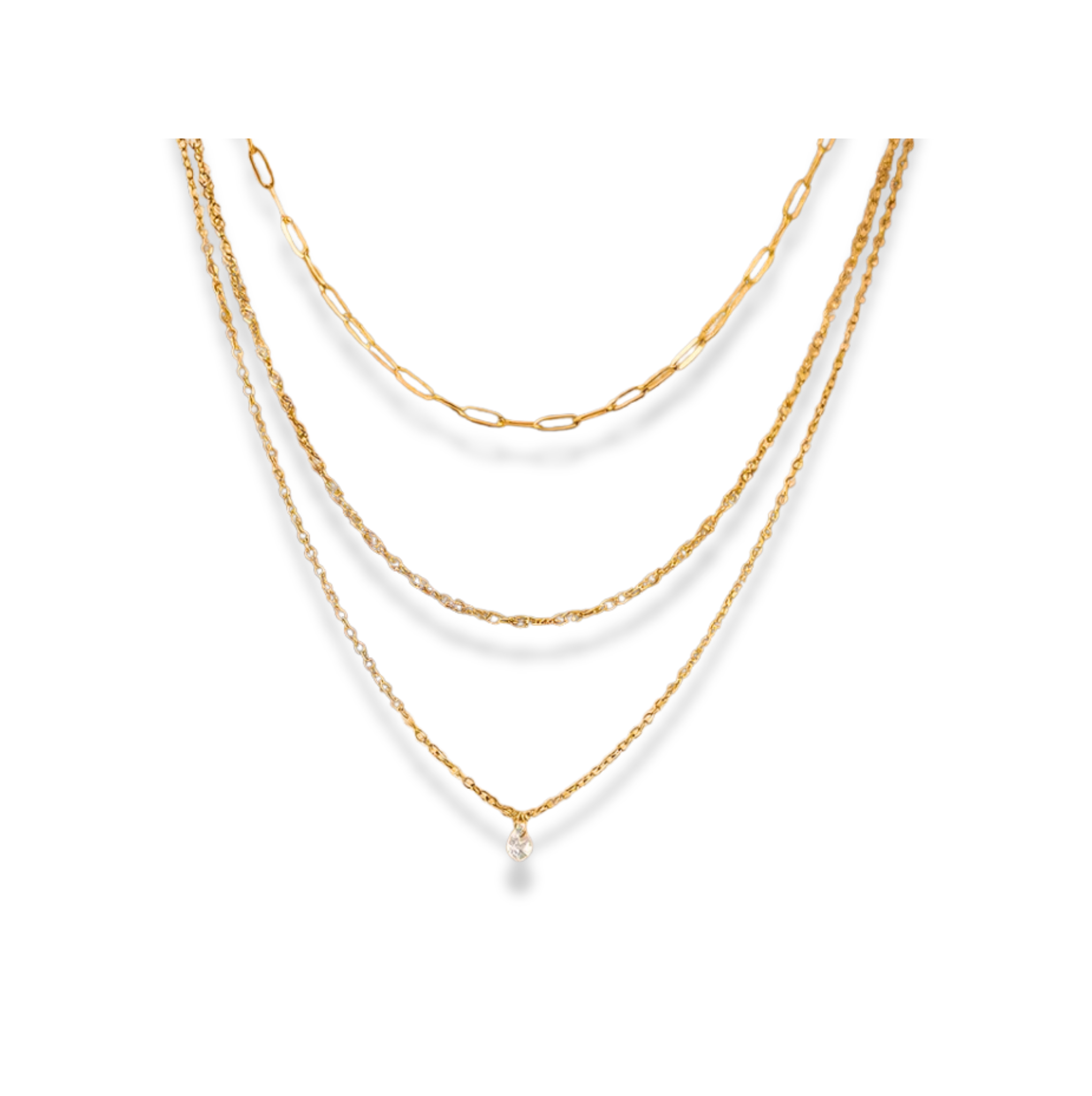 Set de 3 cadenas dije perla