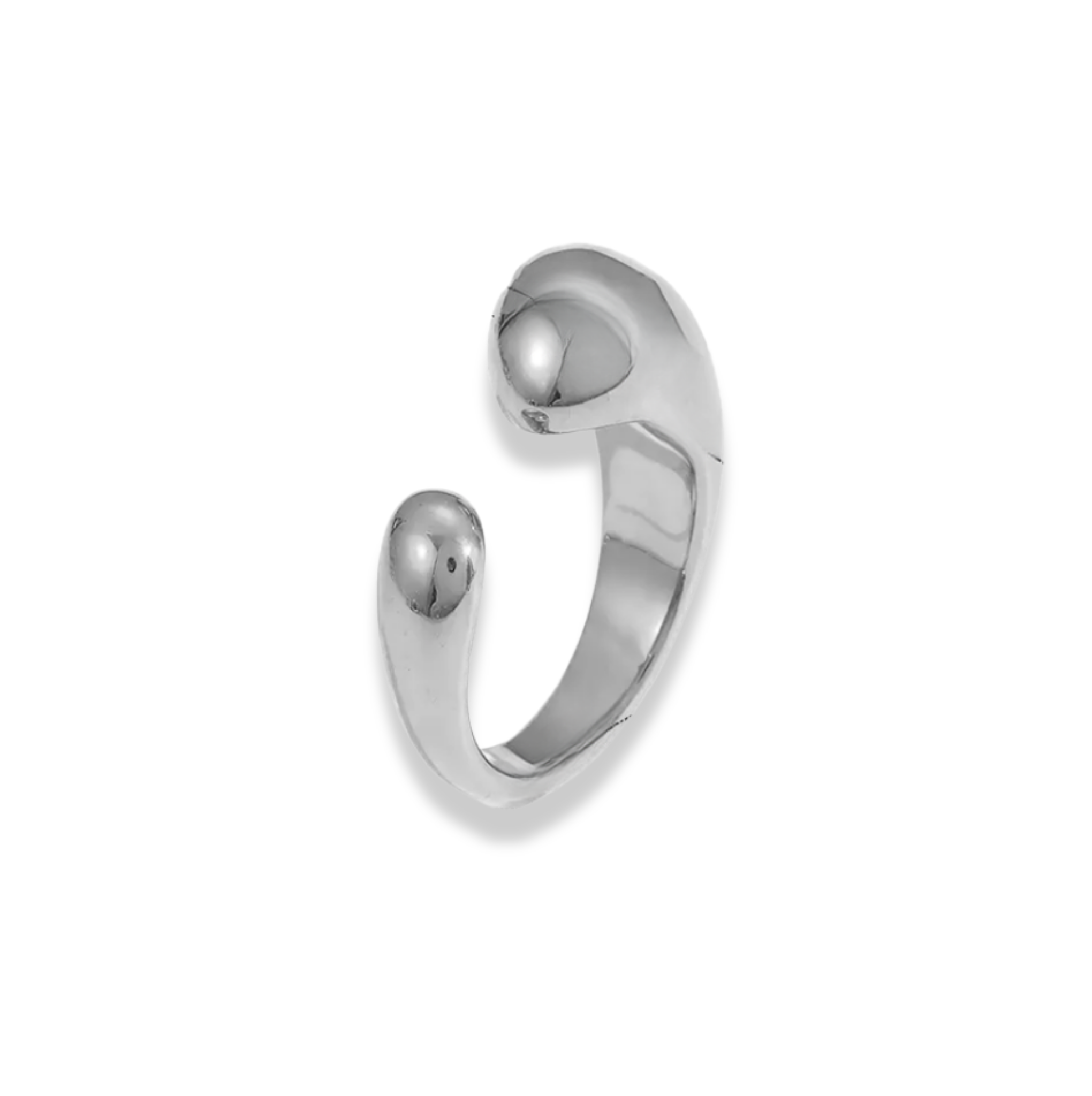 Anillo chunky abierto plateado