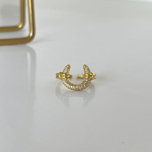 Anillo cuerno zirconias