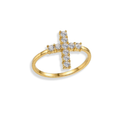 Anillo de cruz con zirconias