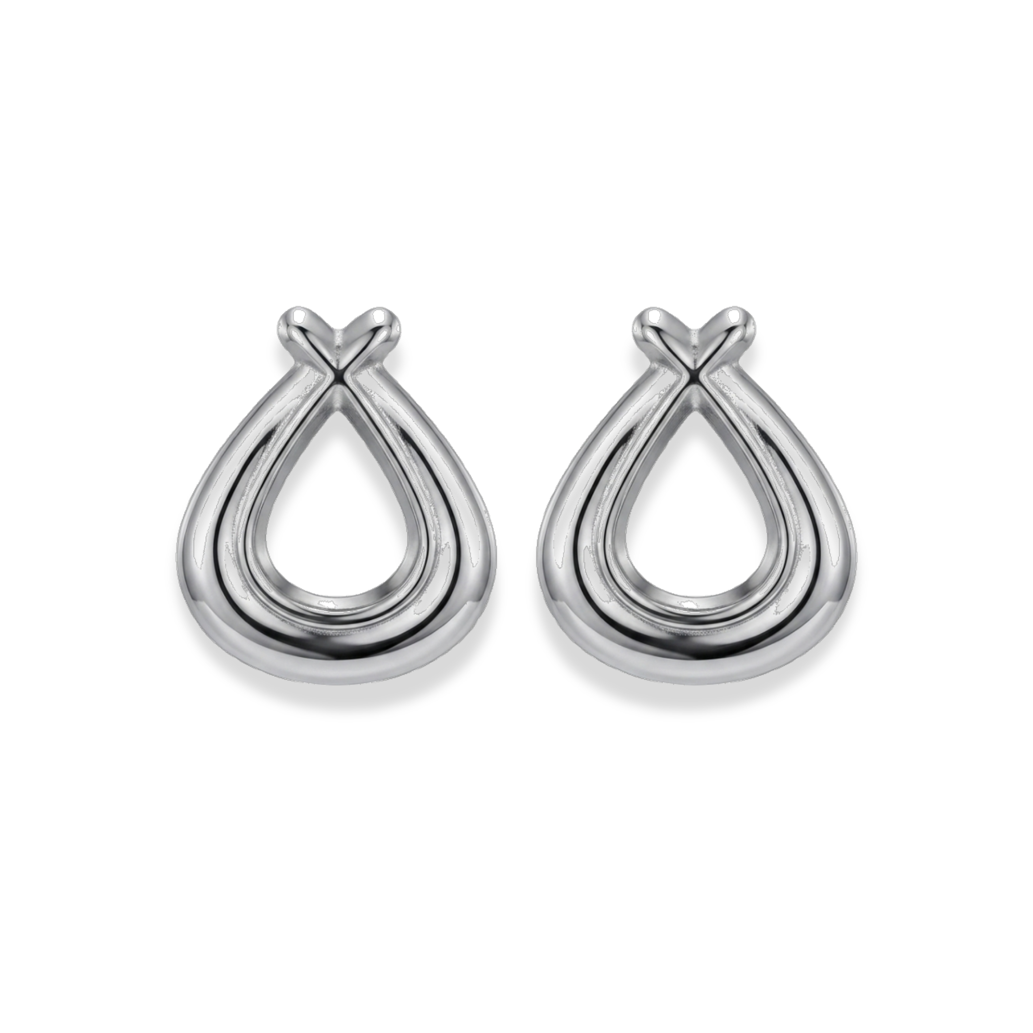 Aretes cruzados plateados