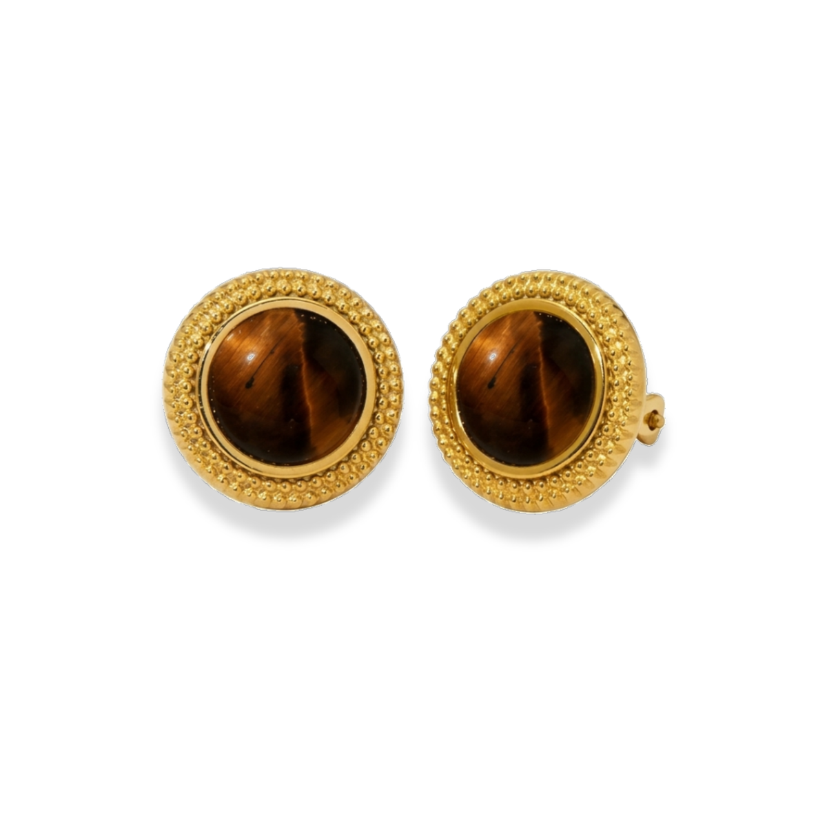 Aretes redondos con piedra roja