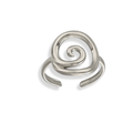 Anillo con firma de remolino hueco plateado