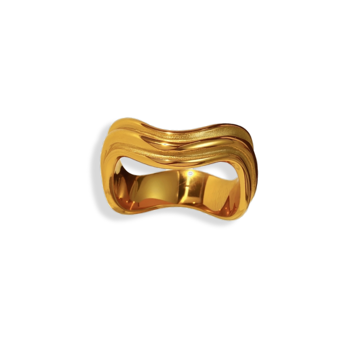 Anillo curvo con textura de lineas