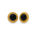 Aretes redondos con piedra negra