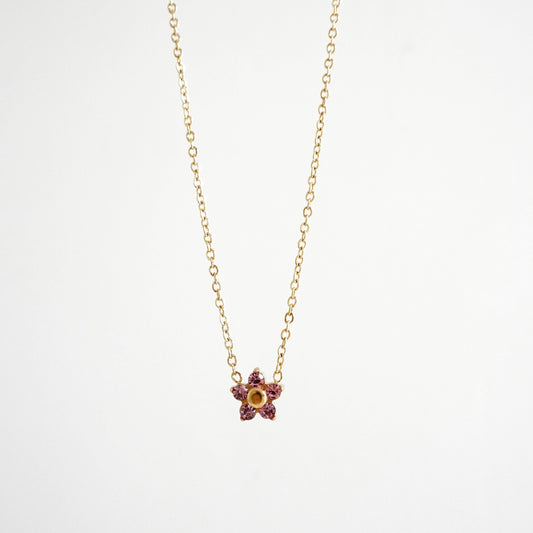 Cadena dije flor rosa