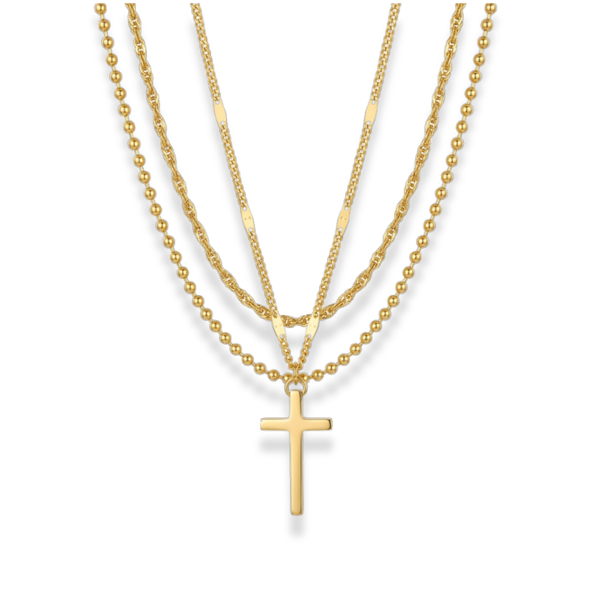 Set de cadenas con dije de cruz
