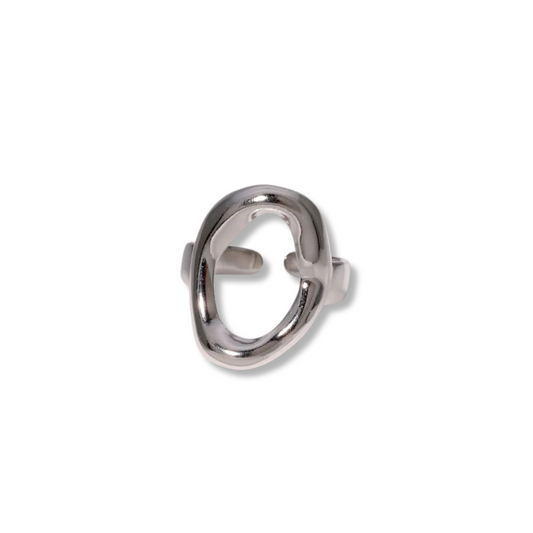 Anillo óvalo chuncky plateado