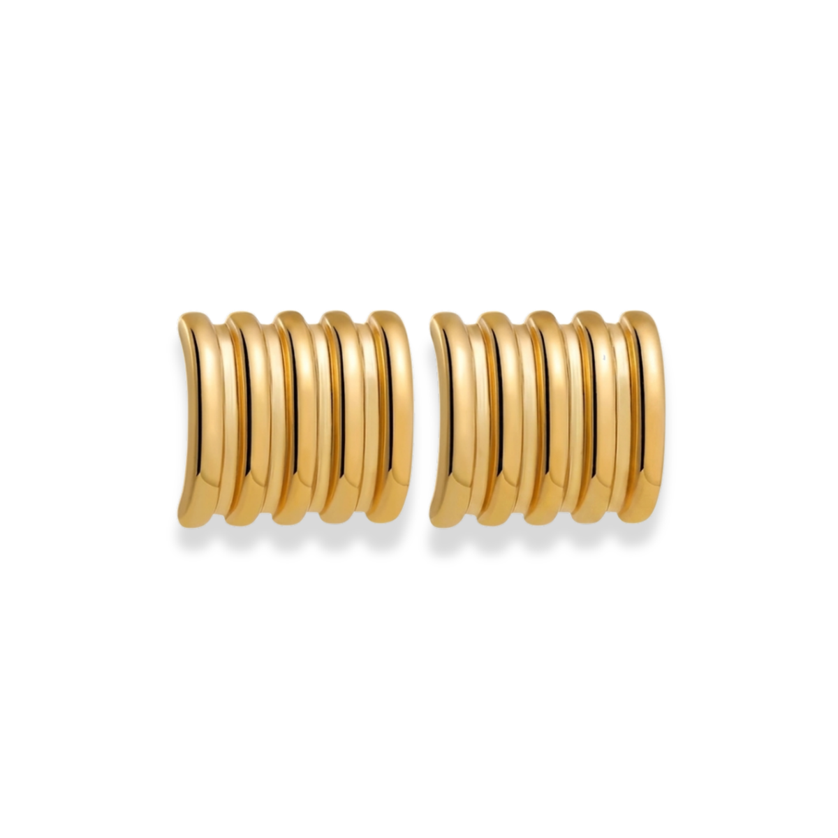 Aretes rectangular con lineas chunky