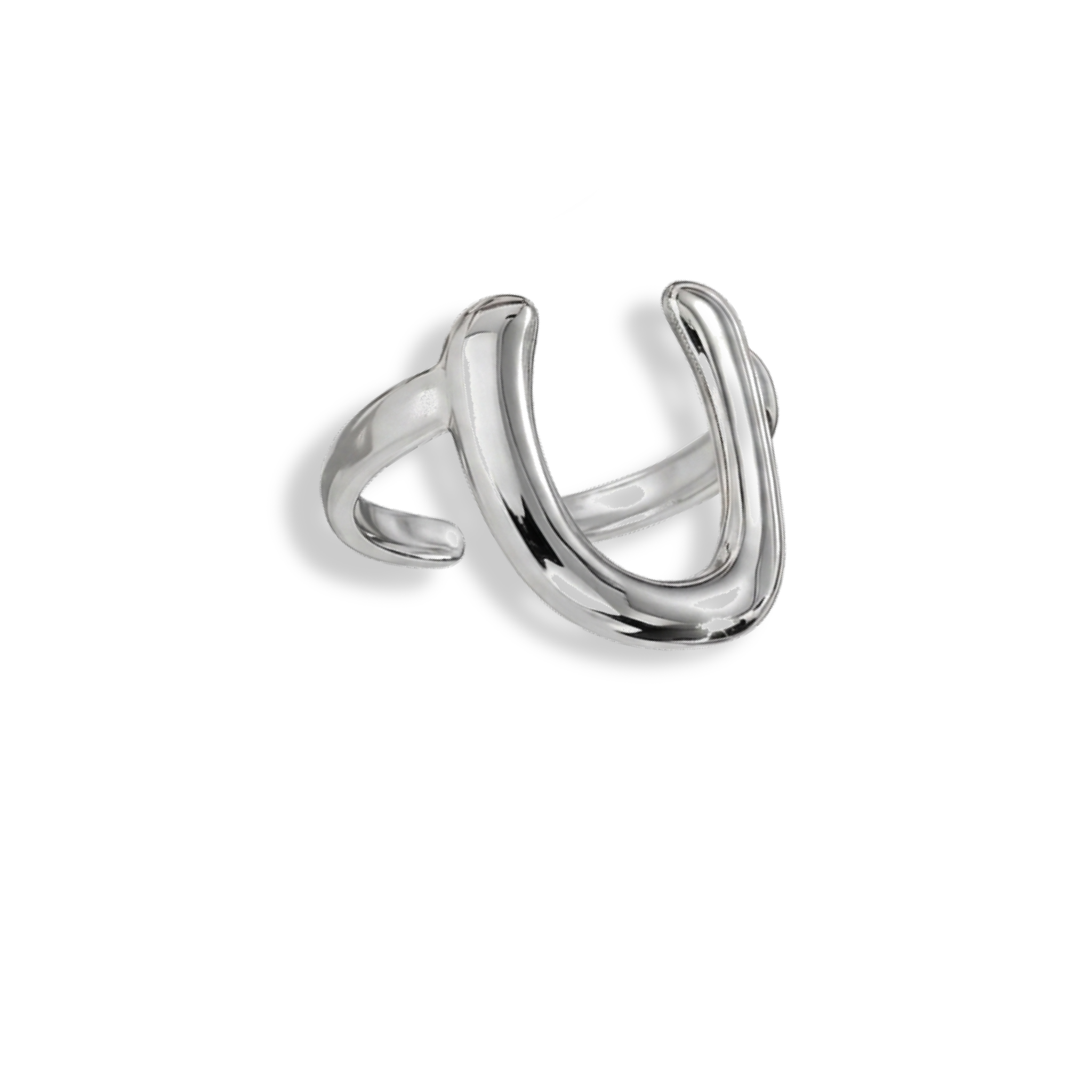 Anillo tipo hebilla plateado