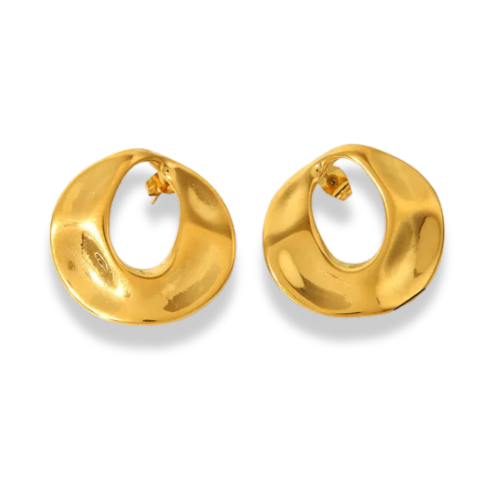 Aretes redondos huecos textura
