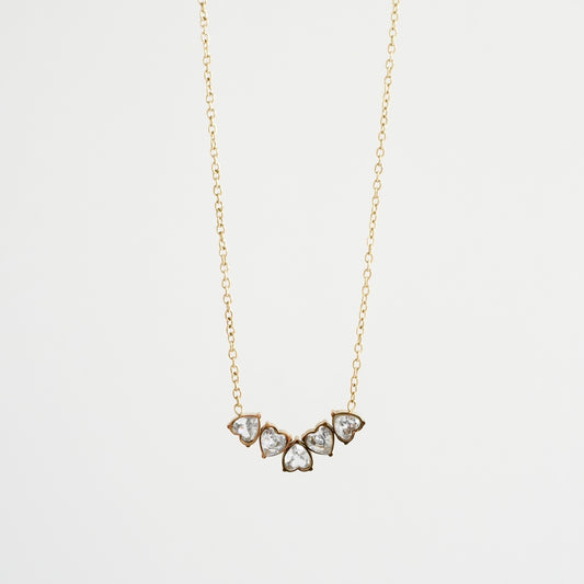Cadena dijes corazones zirconias