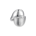 Anillo cruzado chunky plateado