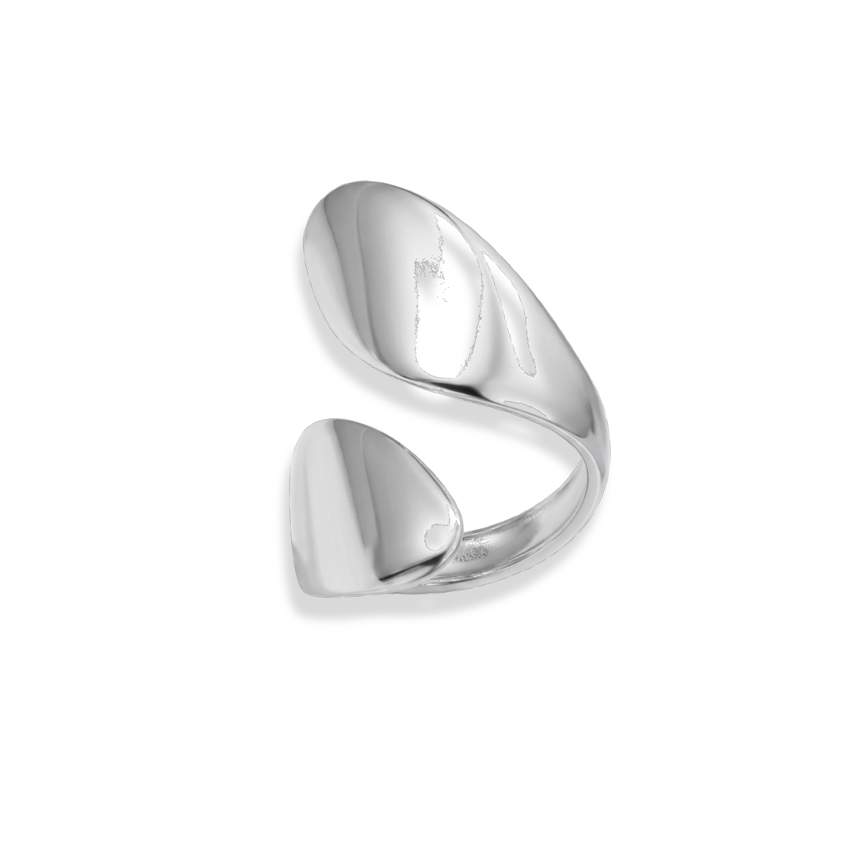 Anillo, asimétrico abierto plateado