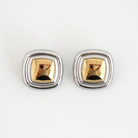 Aretes bicolor estilo old money