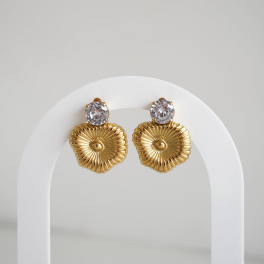 Aretes con zirconias y textura