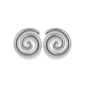 Aretes tipo espiral con líneas plateado