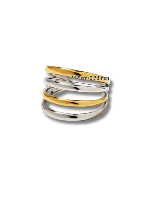Anillo bicolor 4 líneas