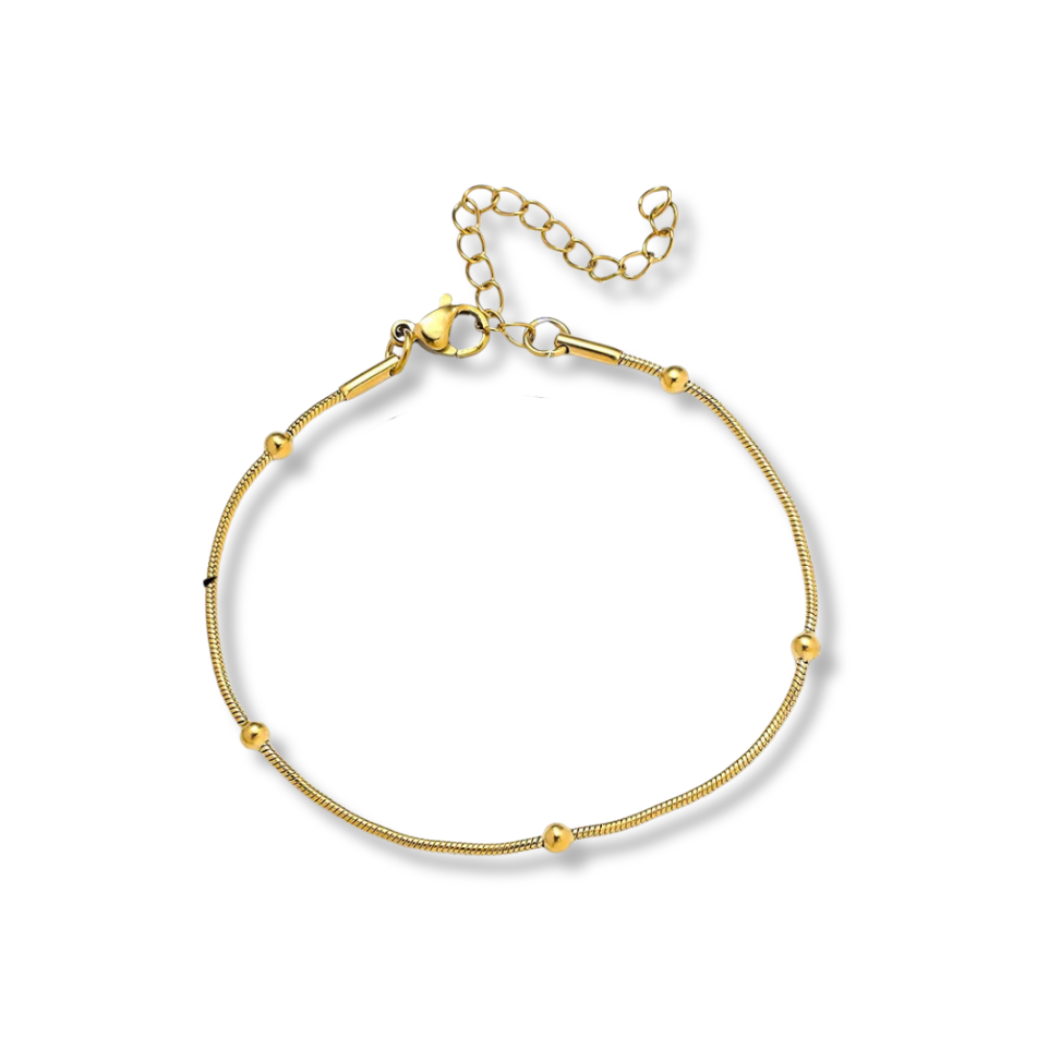 Pulsera serpiente con bolitas 1.2mm