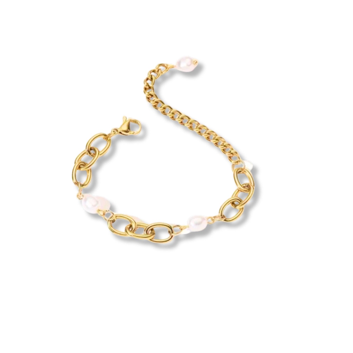 Pulsera de eslabones con perla cultivada