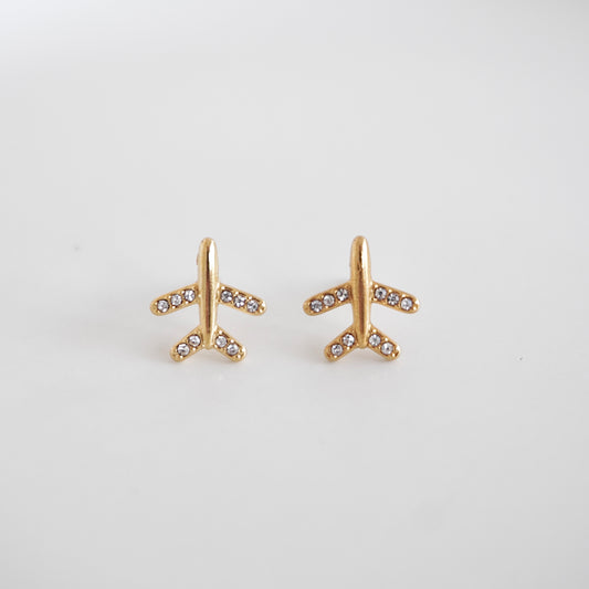 Aretes avión mini zirconias