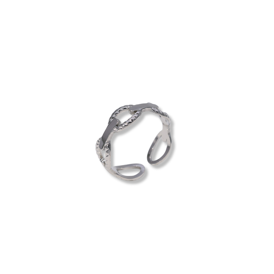 Anillo eslabones plateado