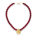 Chocker de bolitas color rojo con dije