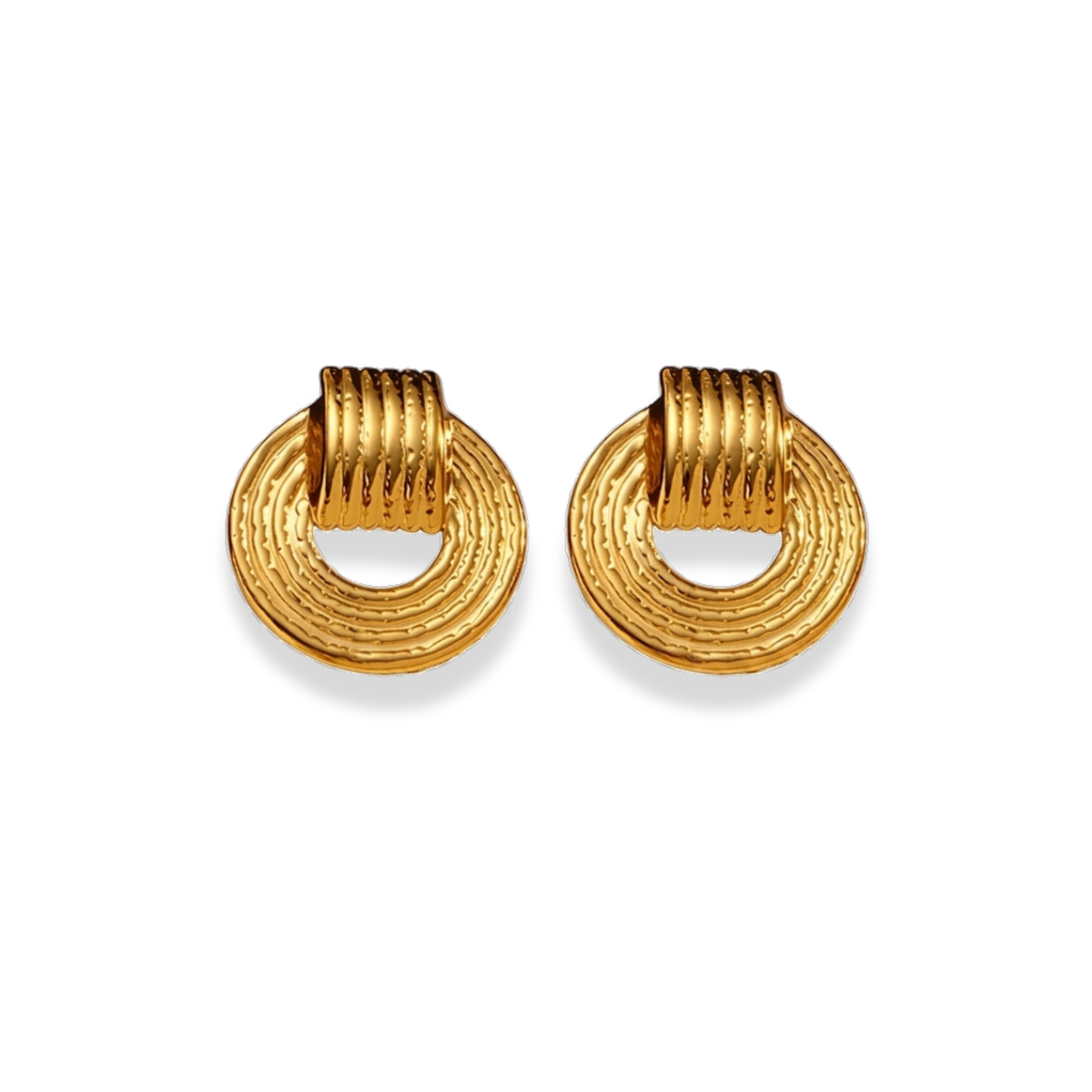 Aretes circular es con textura de lineas