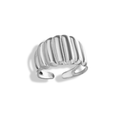 Anillo chunky croissant plateada