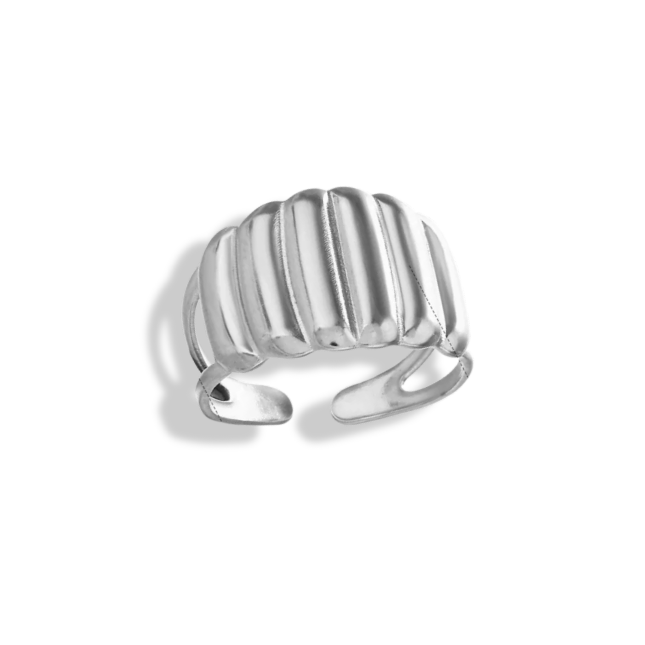 Anillo chunky croissant plateada