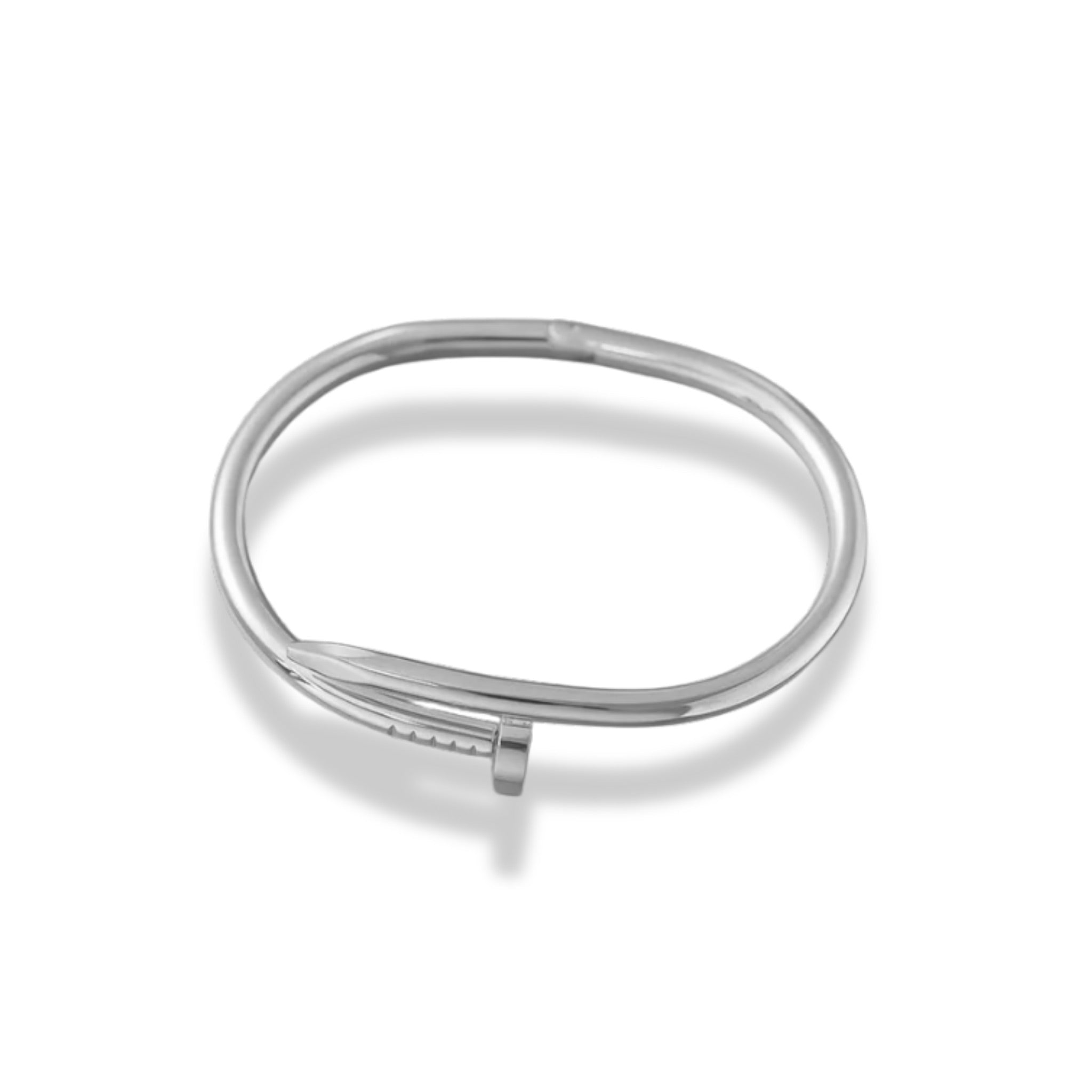 Pulsera de clavo plateada