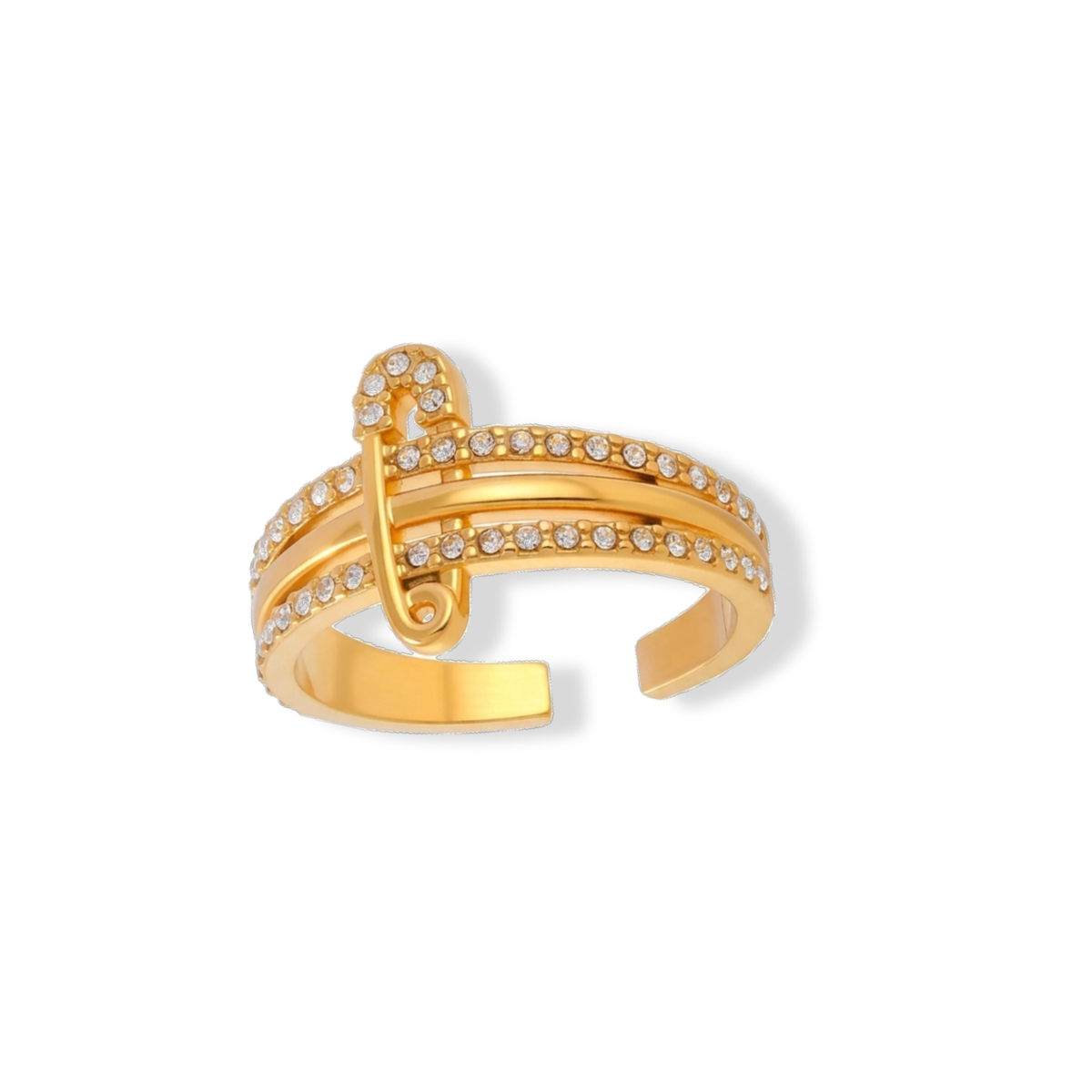 Anillo con zirconias y clip