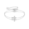Pulsera básica dije de cruz plateada