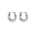 Hoops chunky lisas y trenzadas plateada